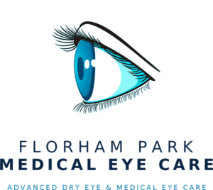 Logo for Northam Park Medical featuring a large stylized blue eye above the clinic name.